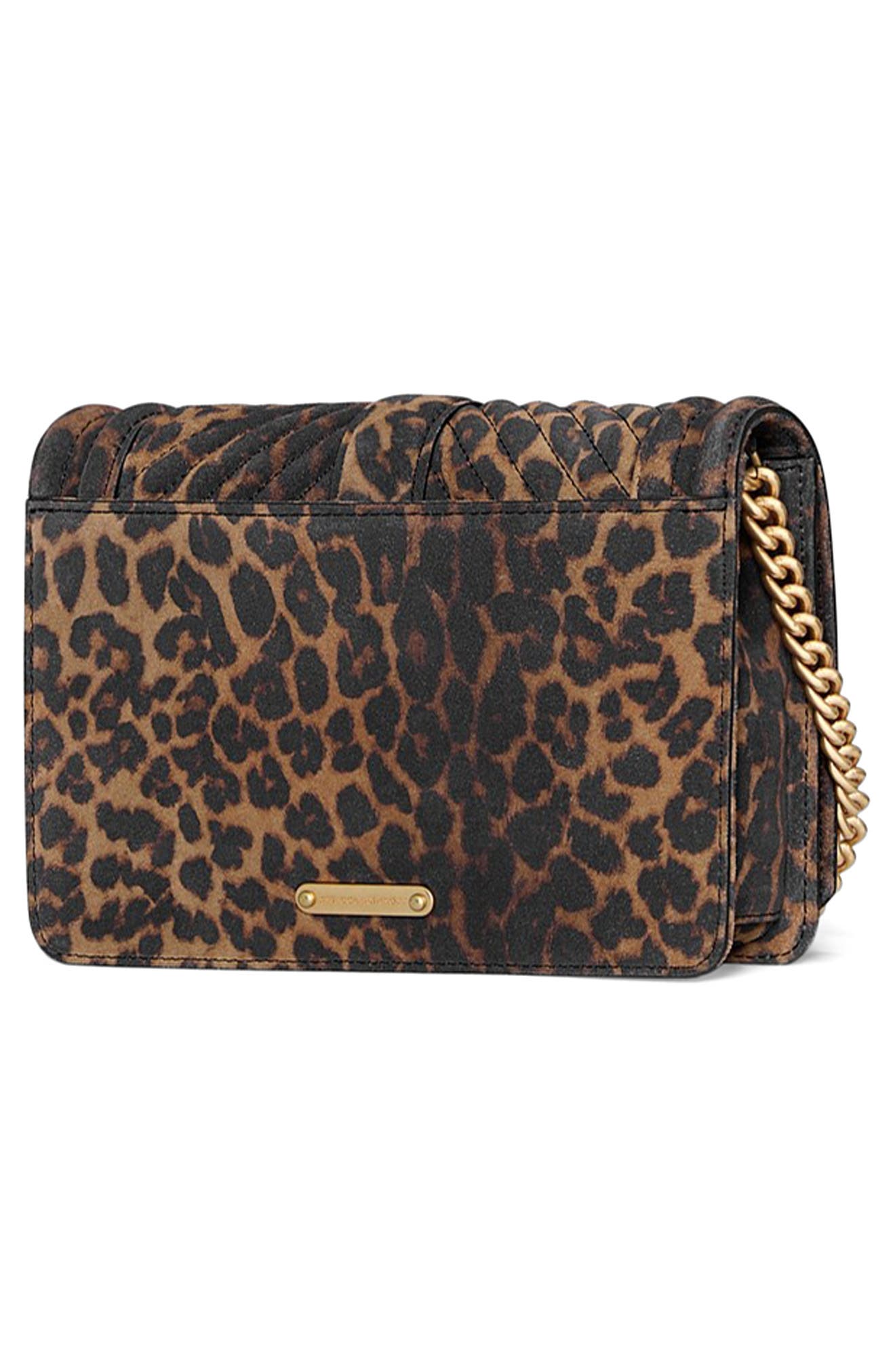 Rebecca Minkoff Chevron Quilted Small Love Crossbody Bag, Alternate, color, Leopard