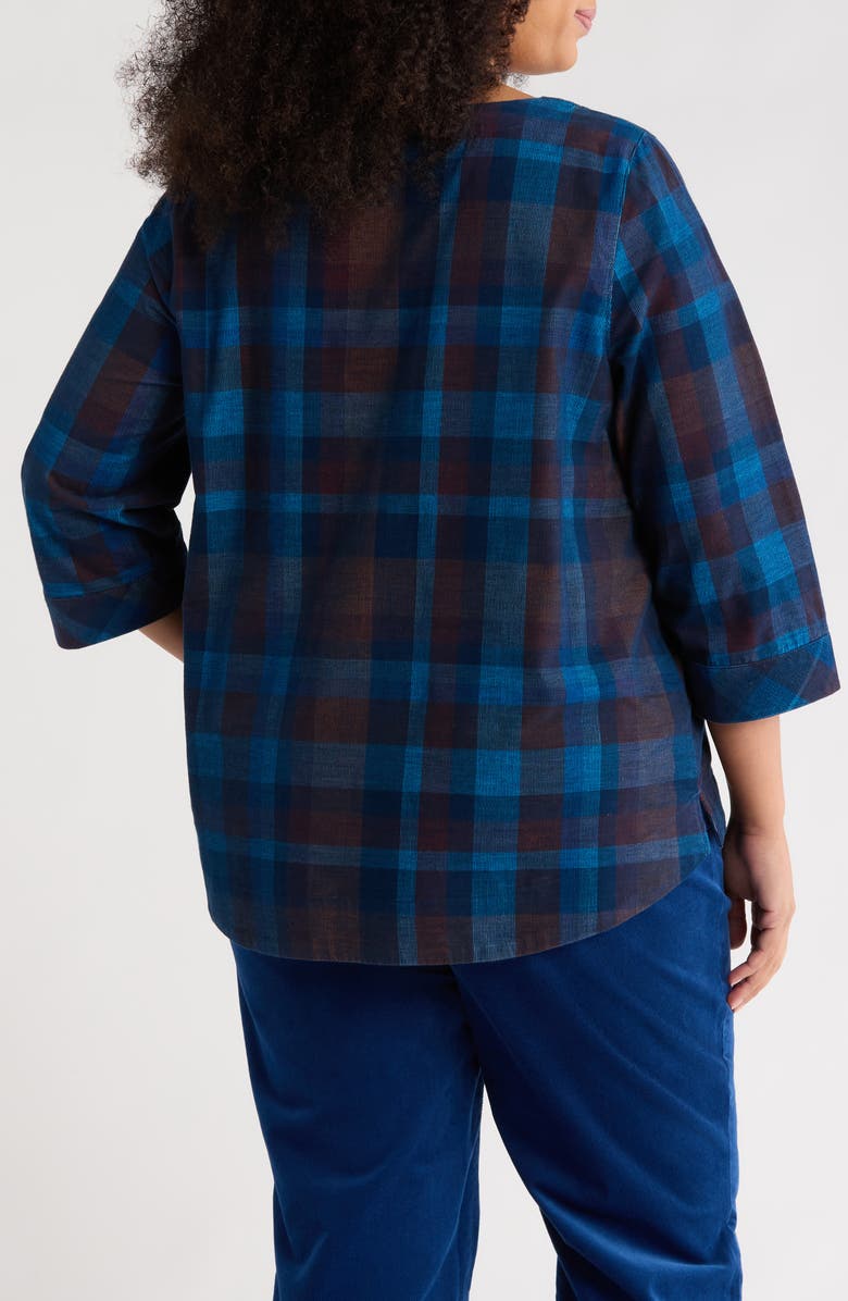 Seasalt Cornwall Tithonia Plaid Organic Cotton Corduroy Top, Alternate, color, Honesty Sea Cave