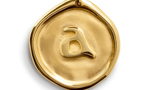 Monica Vinader Gold Initial A Stamp Chain Necklace In 18ct Gold Vermeil A
