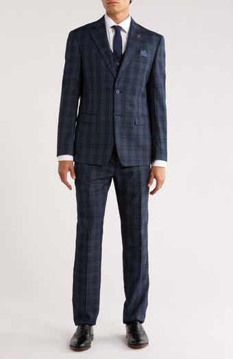 ZEGARIE Glen Plaid Stretch 3-Piece Suit