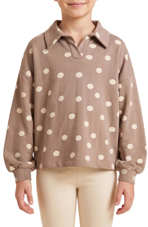 Kids' Polka Dot Knit Collar Shirt