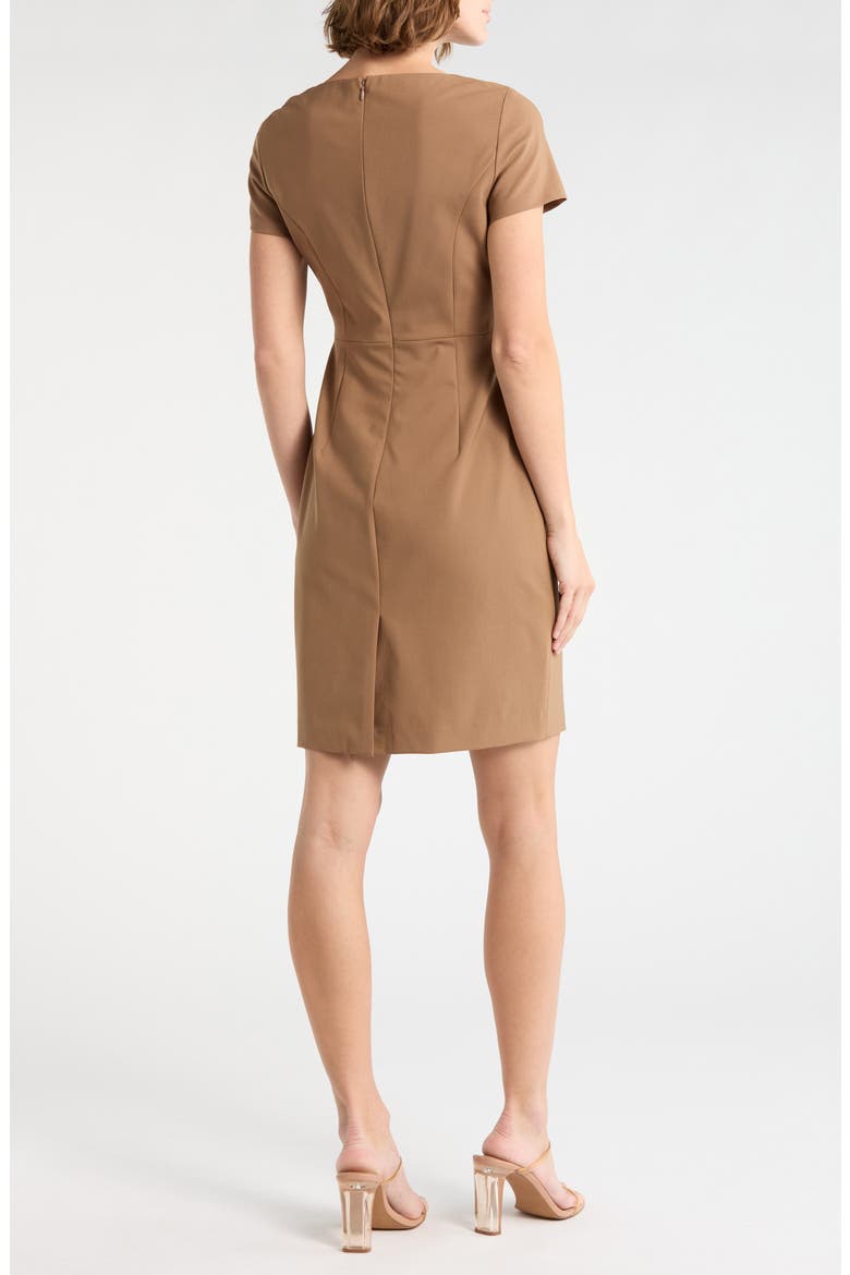 Betty Short Sleeve Shift Dress, Alternate, color, TRUFFLE