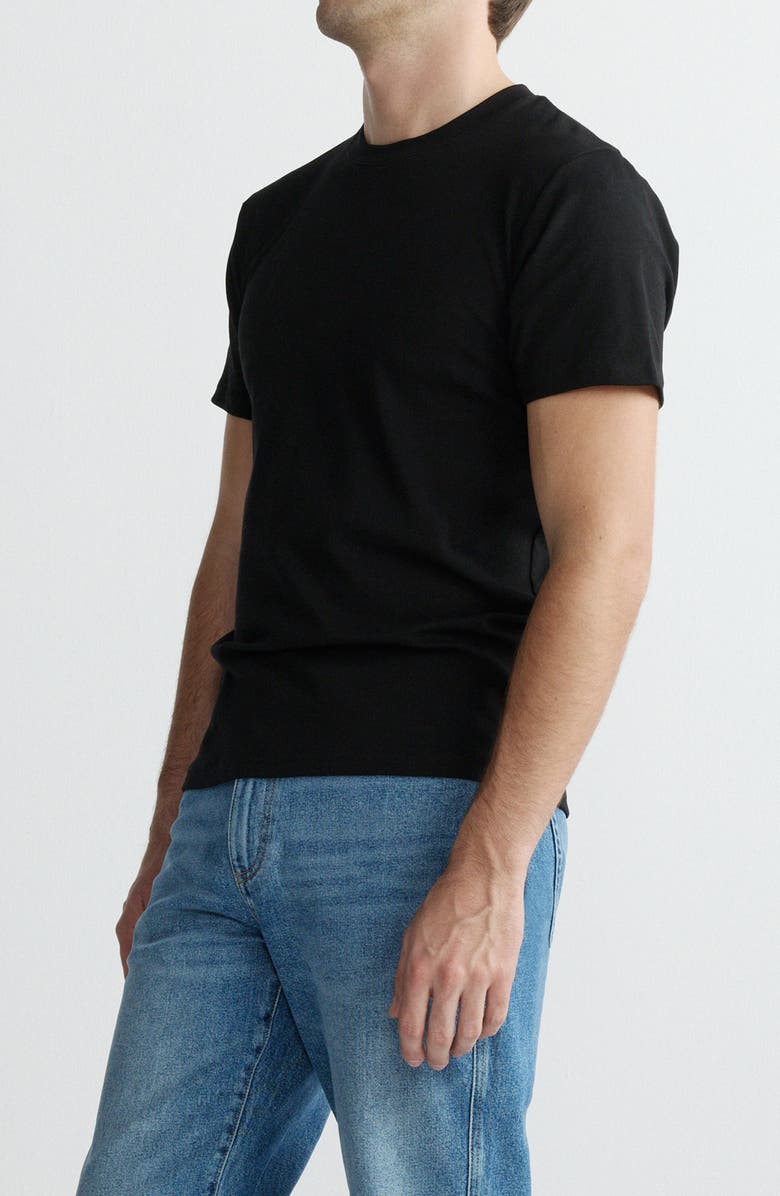 DL1961 Stretch Cotton Rib Crewneck T-Shirt, Alternate, color, Black