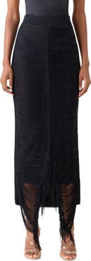 Akris Fringed Silk Knit Skirt