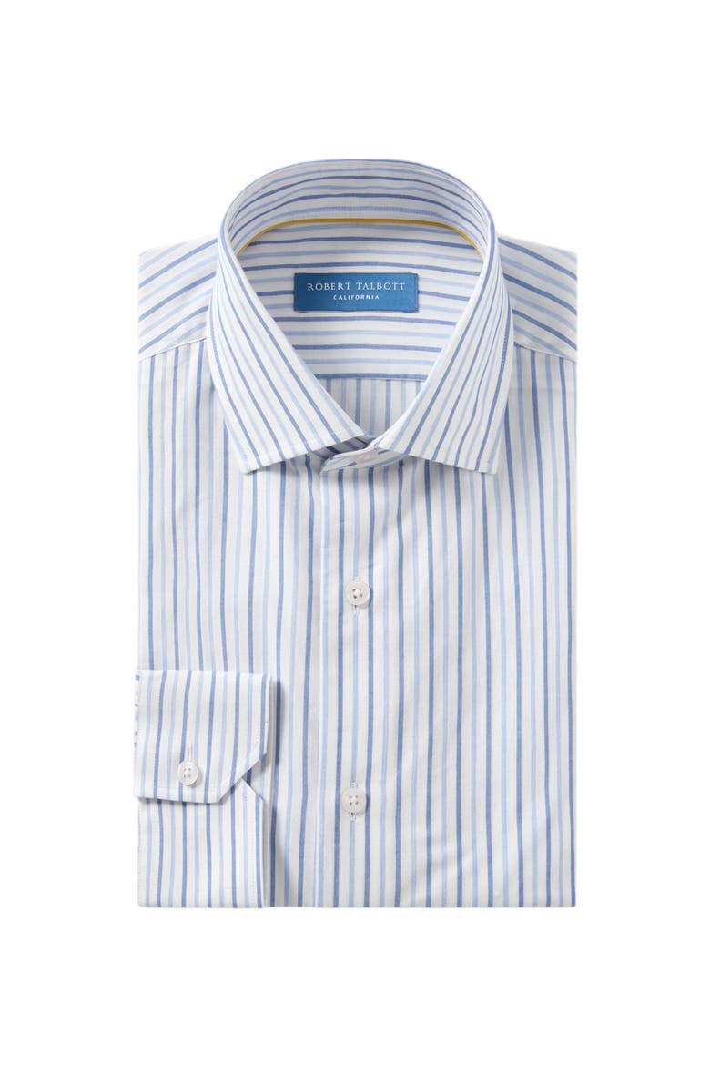 Reynolds Ultra Light Weight Brushed Stripe Shirt, Alternate, color, Light Blue Multi