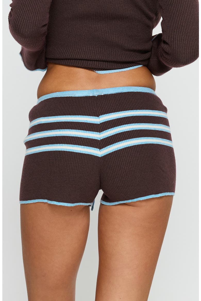 Blaiza Low Rise Knit Shorts, Alternate, color, BLUE / BROWN STRIPE