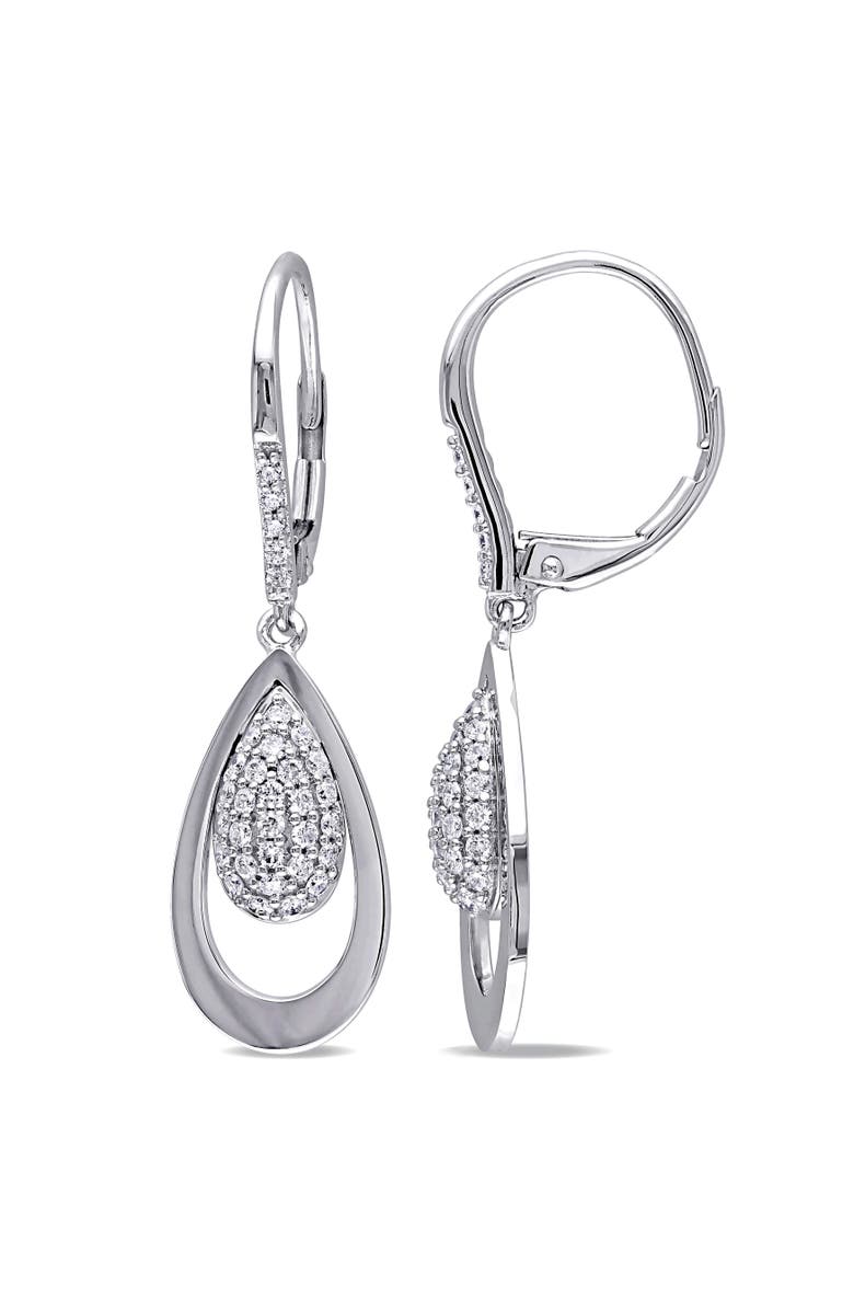Julianna B. Diamond Dangle Teardrop Earrings 14k White Gold, Main, color, 14K White Gold