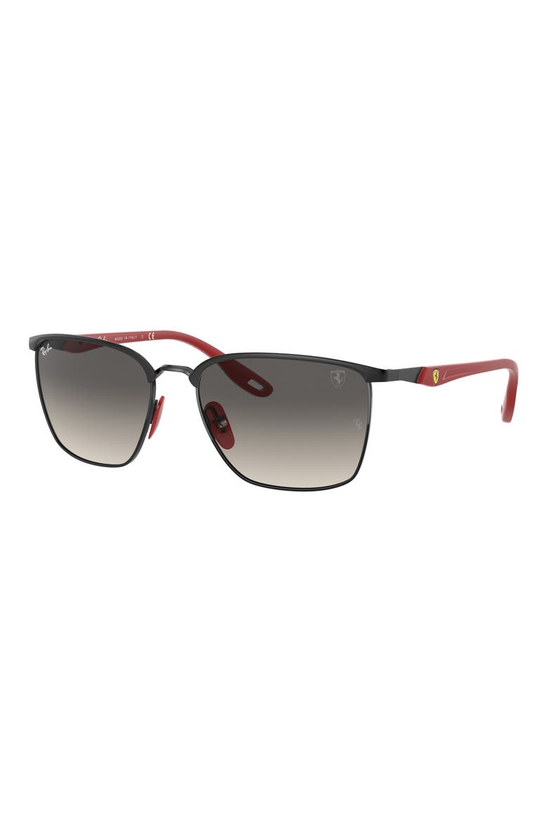 x Ferrari Scuderia 56mm Square Sunglasses, Alternate, color, MATTE BLACK
