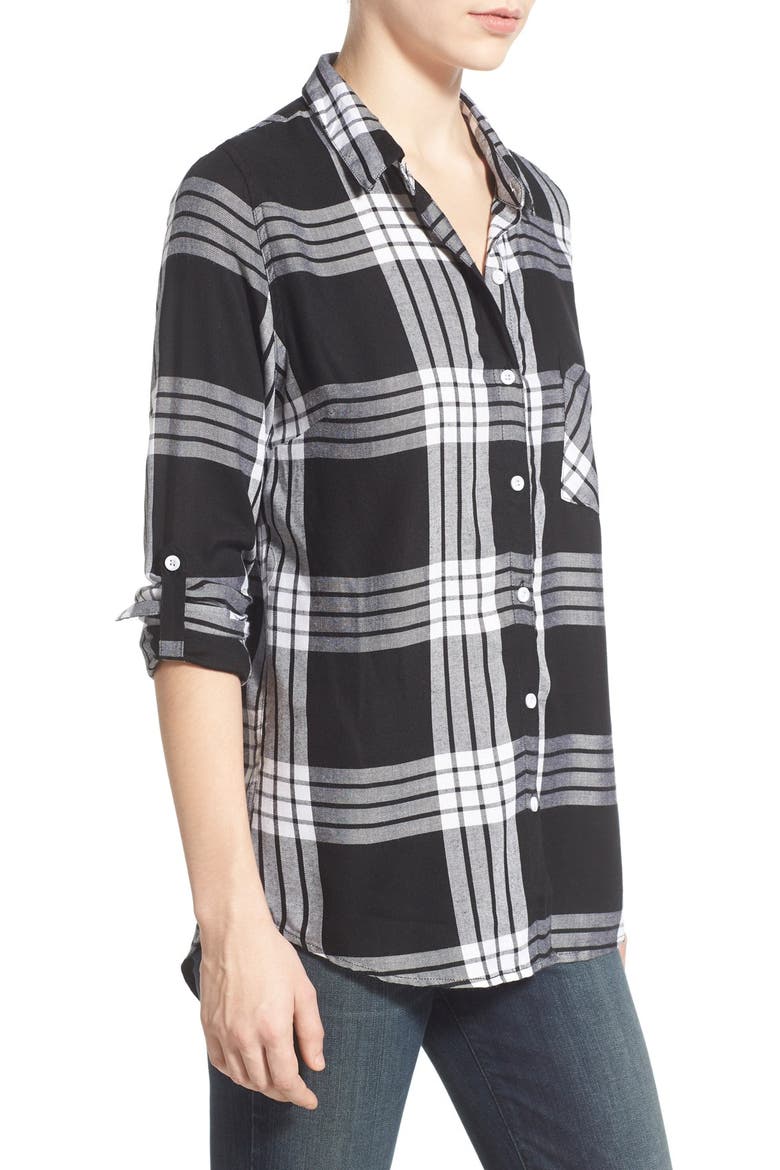 'Denver' Plaid Shirt, Alternate, color, black/ white