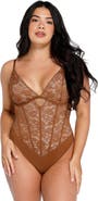 Popilush Shapewear Cutout Corset Hourglass Sculpting Lace Bodysuit