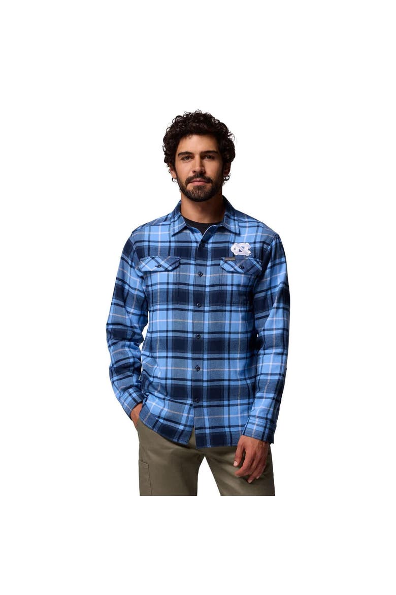 Men's Columbia  Carolina Blue North Carolina Tar Heels Flare Gun Omni-Wick Flannel Long Sleeve Button-Up Shirt, Main, color, Blue