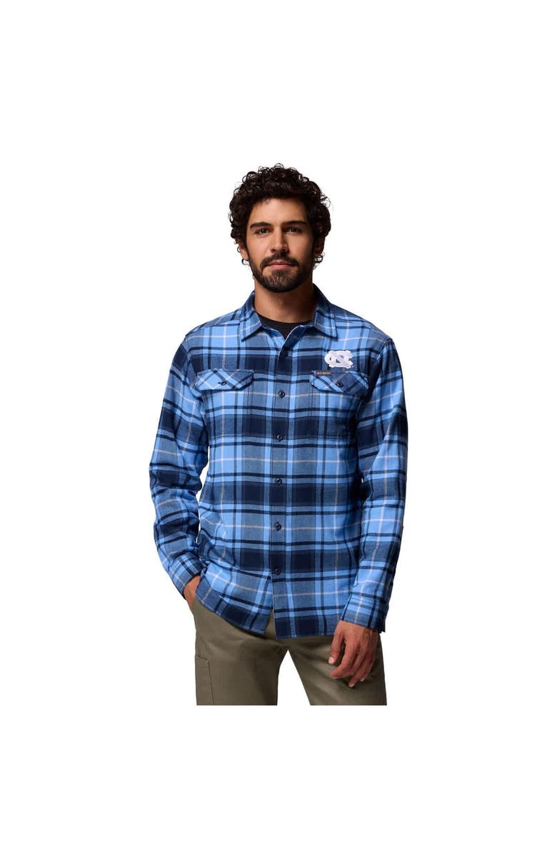 Columbia Men's Columbia  Carolina Blue North Carolina Tar Heels Flare Gun Omni-Wick Flannel Long Sleeve Button-Up Shirt, Main, color, 