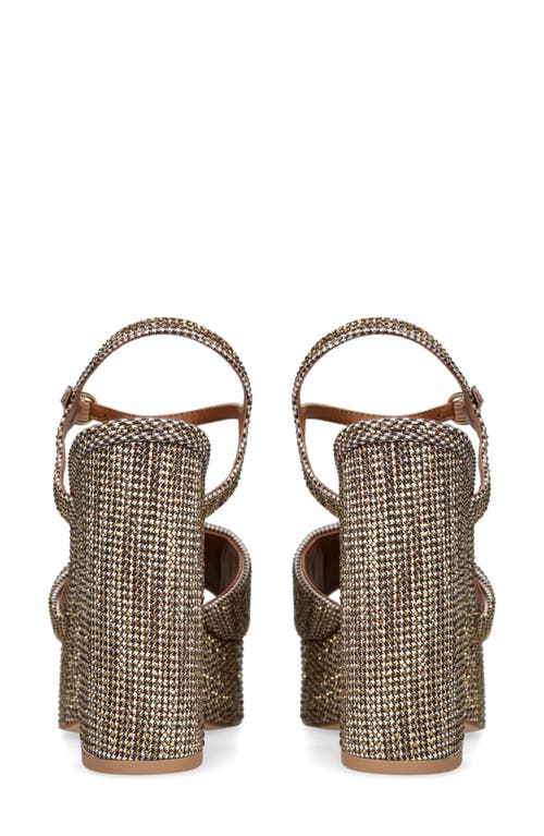 Kurt Geiger London Womens Beige Kensington Houndstooth Woven Platform Sandals In Brown