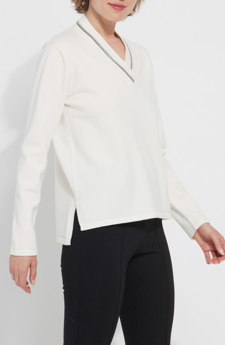 Lysse Noelle Embellished Sweater, Alternate, color, Snow White