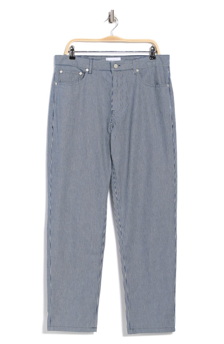 Les Deux Ryder Stripe Cotton Jeans, Main, color, Navy/ Ivory