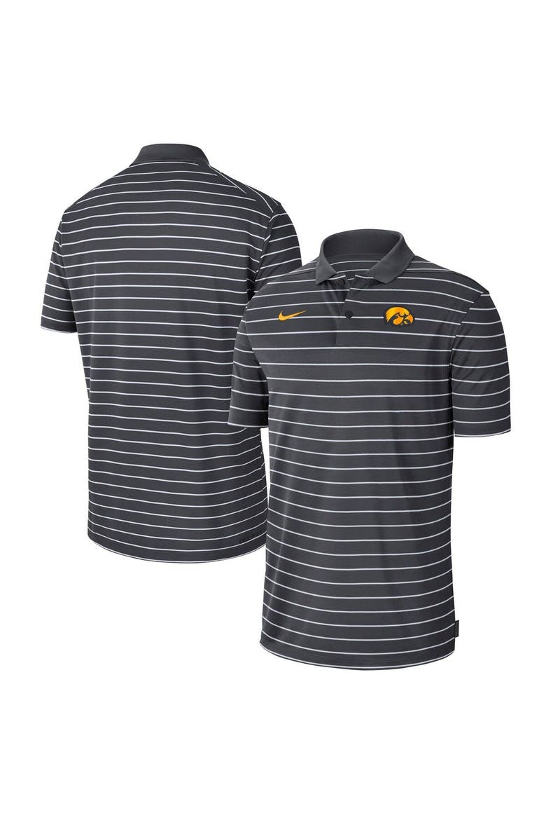 Men's Nike Anthracite Iowa Hawkeyes 2022 Early Season Coaches Performance Polo, Alternate, color, Anthracite