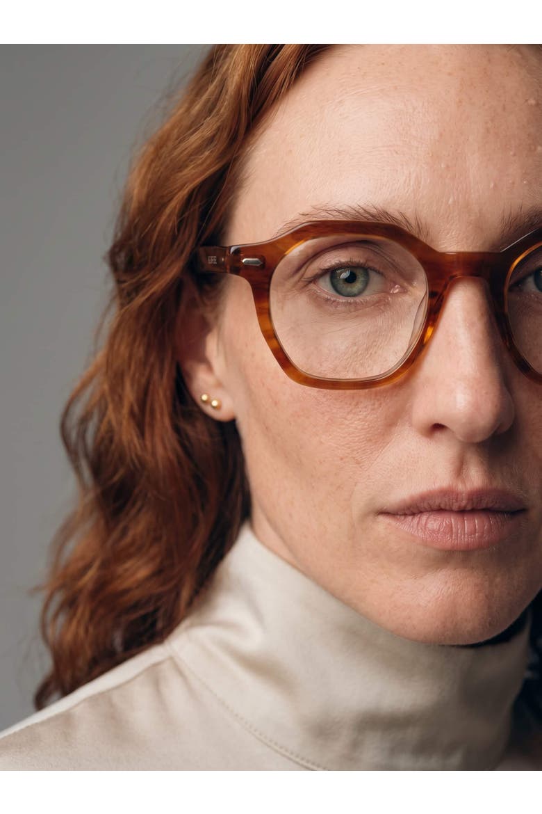 Oakwood 46mm Geometric Eyeglasses, Alternate, color, Orange Sandalwood