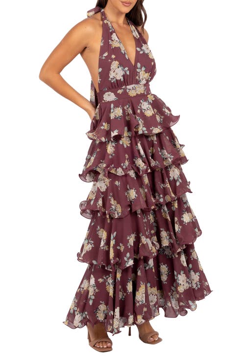 Kendall Tiered Halter Neck Maxi Dress