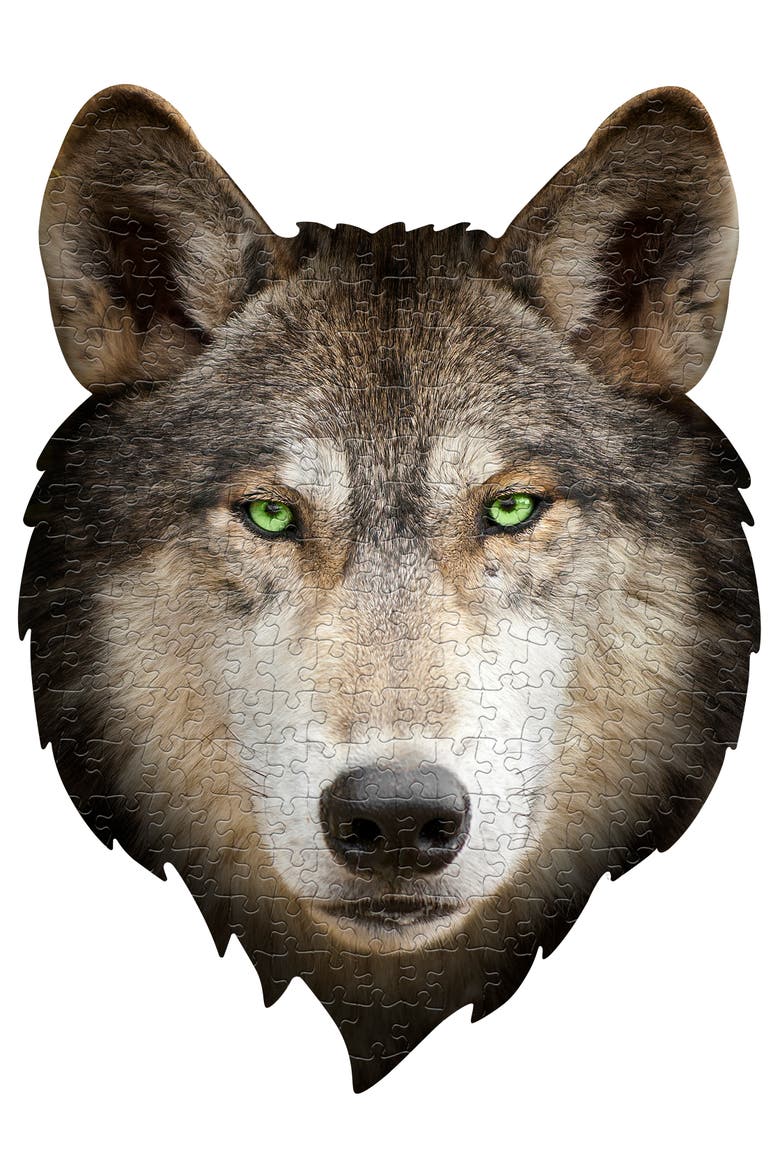 I Am Wolf 300 Pieces Animal Shaped Jigsaw Puzzle, Alternate, color, Multicolored