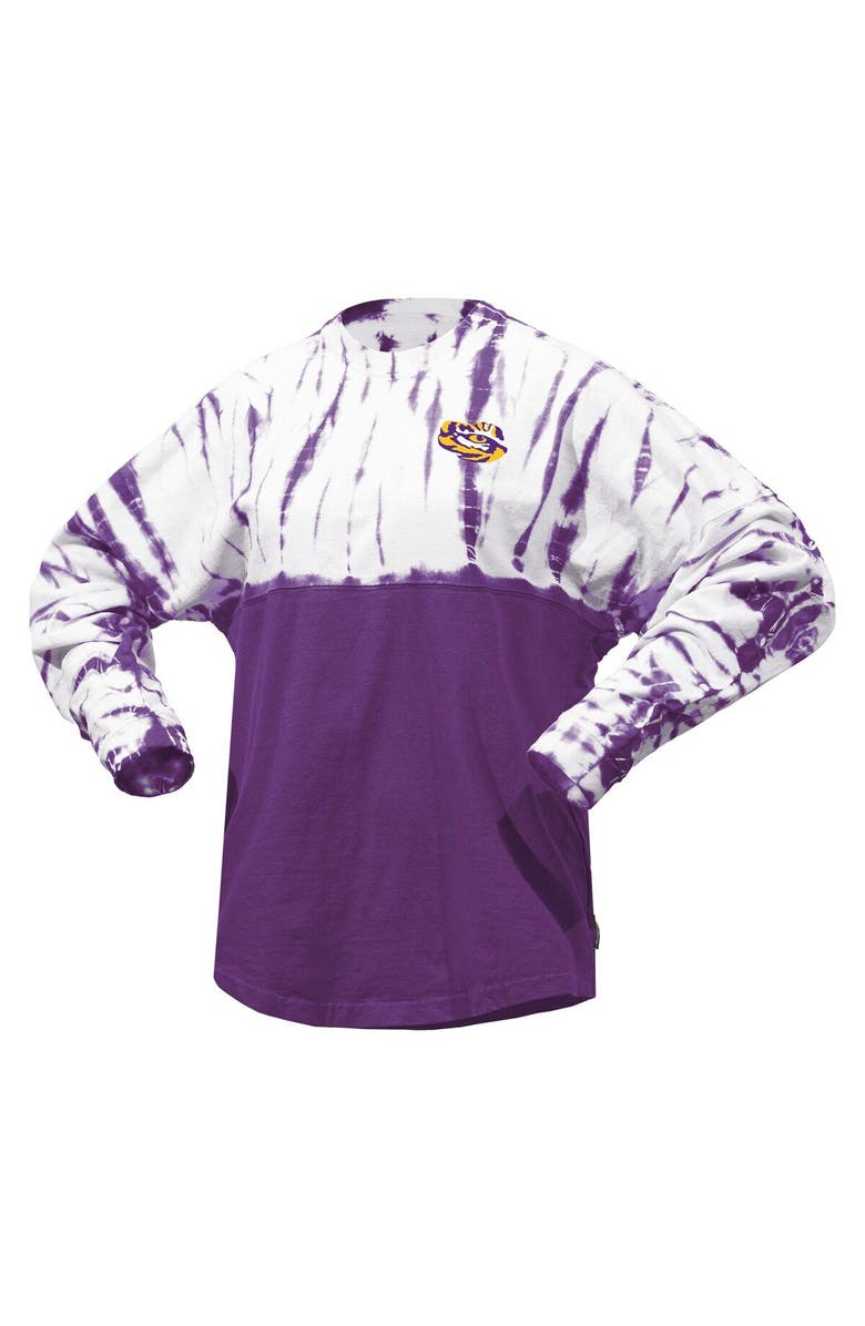 SPIRIT JERSEY Women's Purple LSU Tigers Tie-Dye Long Sleeve Jersey T-Shirt, Alternate, color, Purple