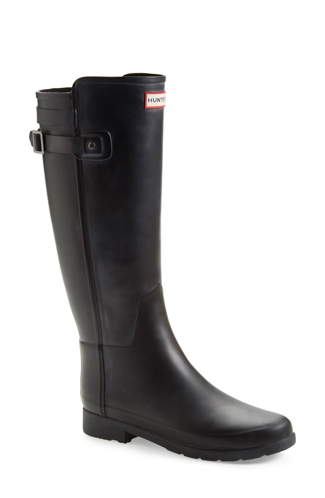 'Original Refined' Rain Boot, Main, color, BLACK