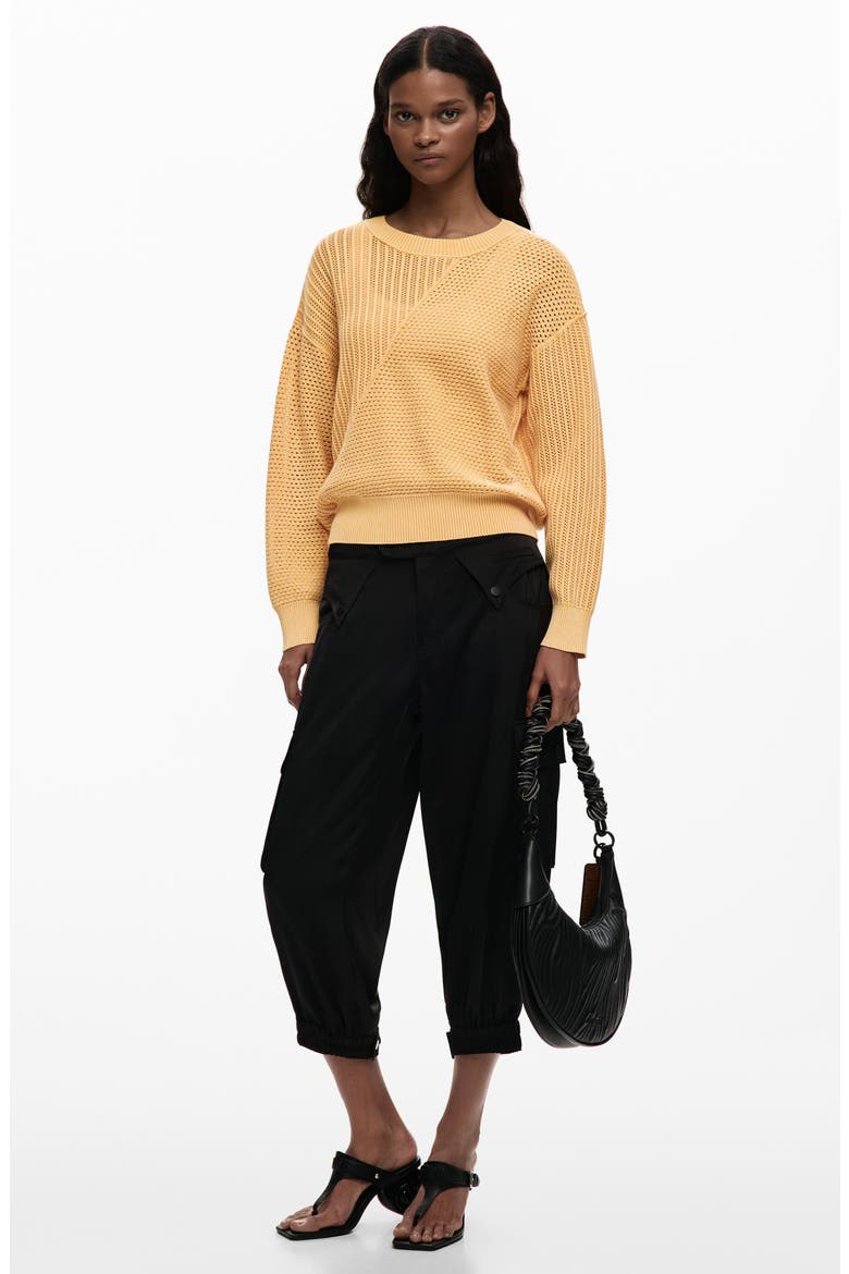 Fine Gauge Crewneck Sweater, Alternate, color, YELLOW
