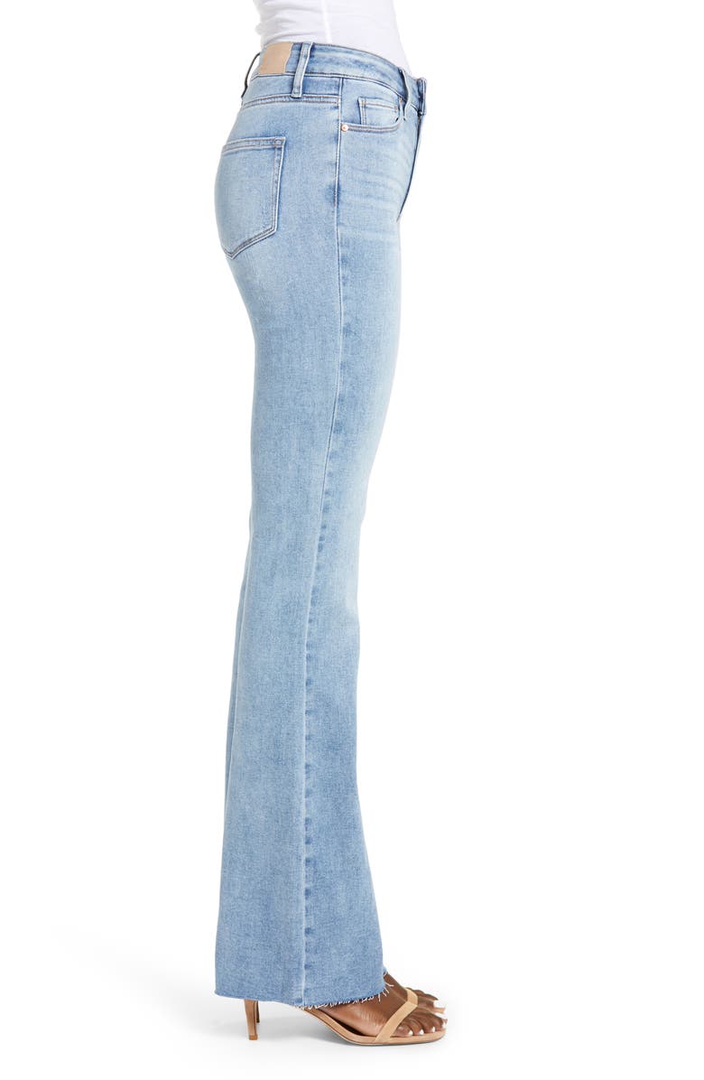 PAIGE Transcend Laurel Canyon High Waist Raw Hem Flare Jeans, Alternate, color, 