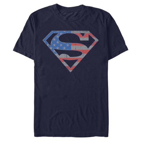 Men's Superman Stars and Stripes S Shield  Graphic T-Shirt
