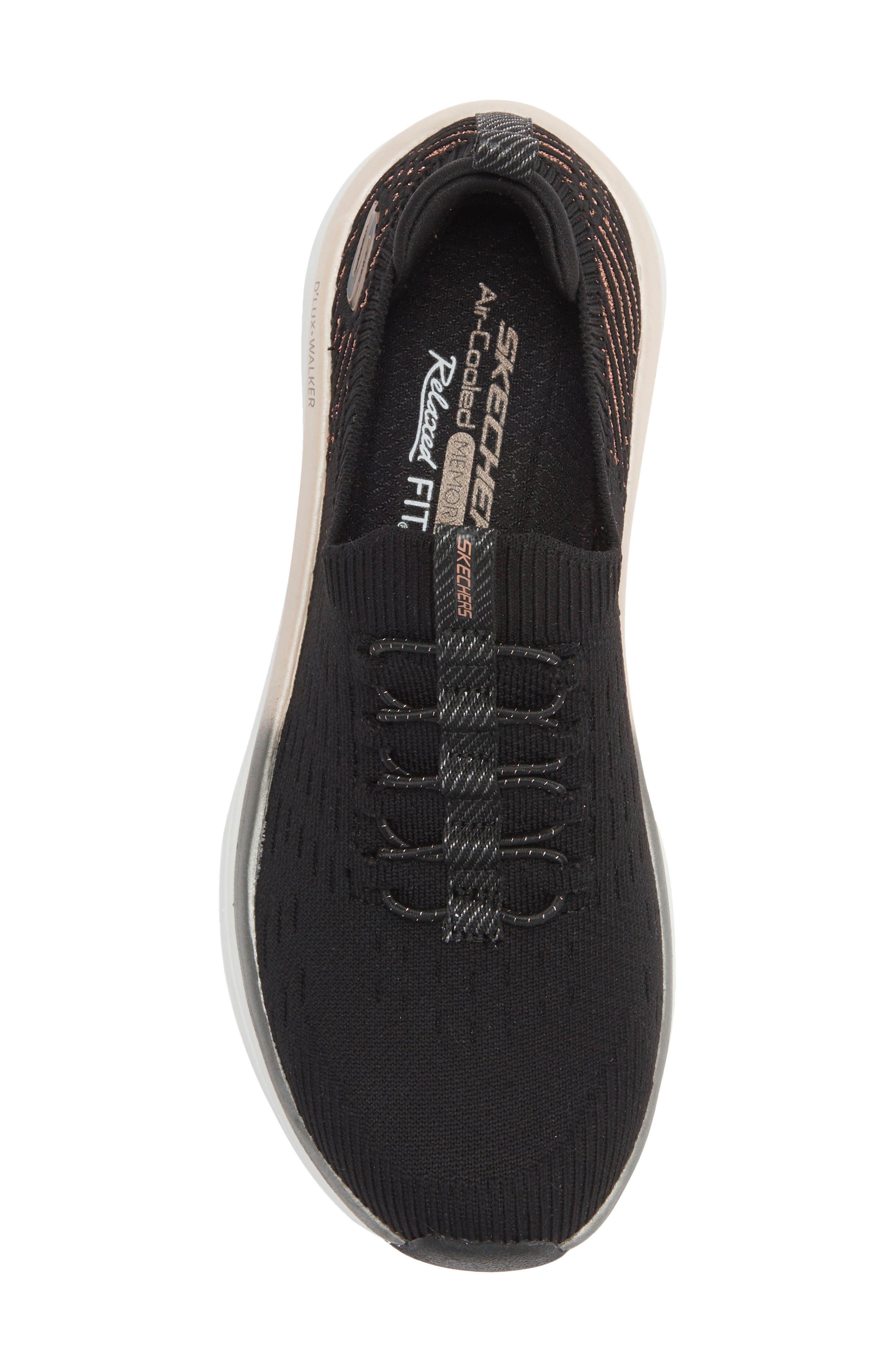 SKECHERS Relaxed Fit D'Lux Walker Sneaker, Alternate, color, Black