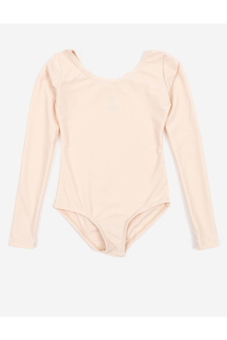 Girls Long Sleeve Leotard, Main, color, Nude Pink