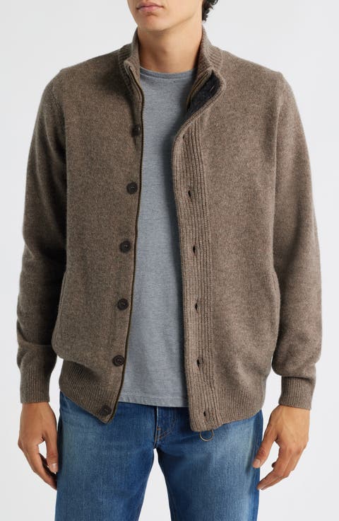 Wool Button & Zip Front Cardigan