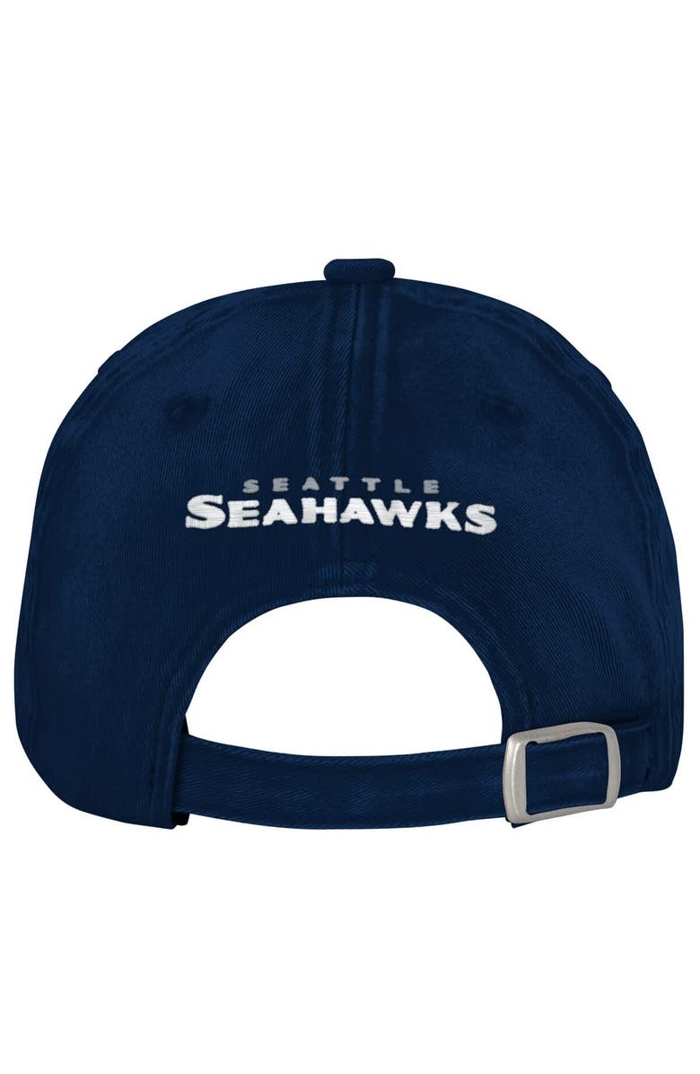 Outerstuff Girls Youth Outerstuff College Navy Seattle Seahawks Gridiron Adjustable Hat, Alternate, color, College Navy