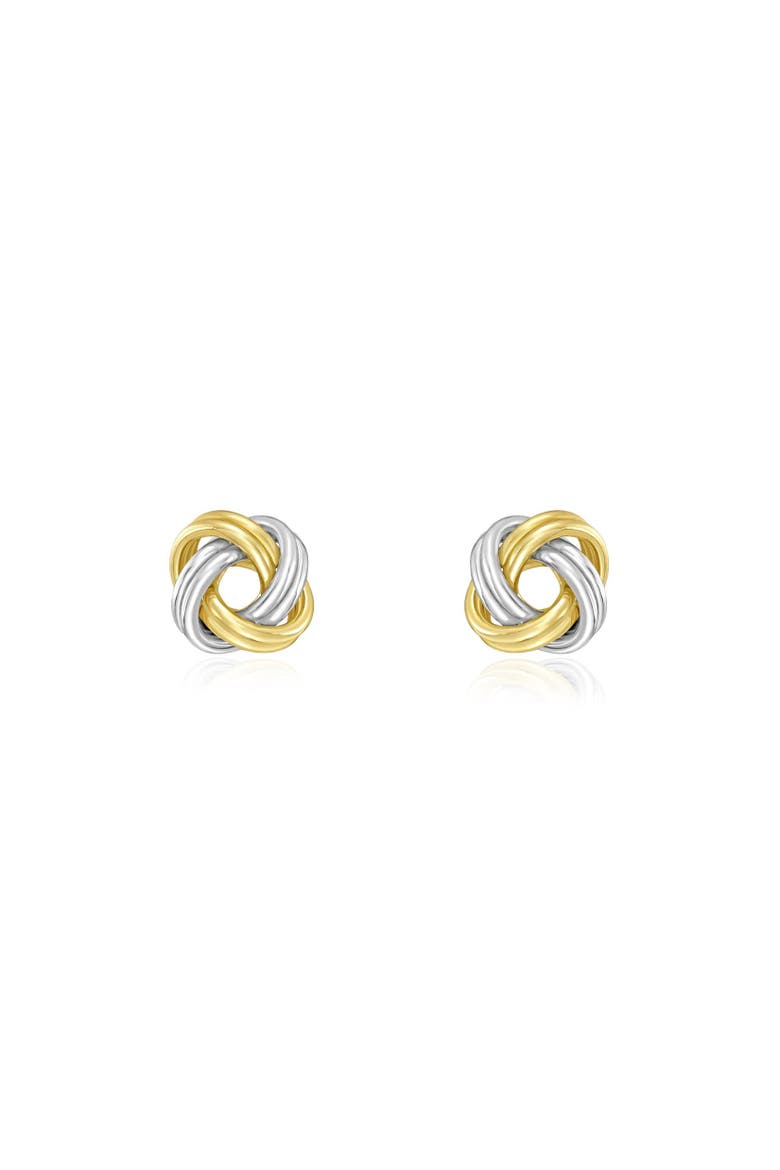Two Tone Knot Stud Earrings, Alternate, color, Two Tone