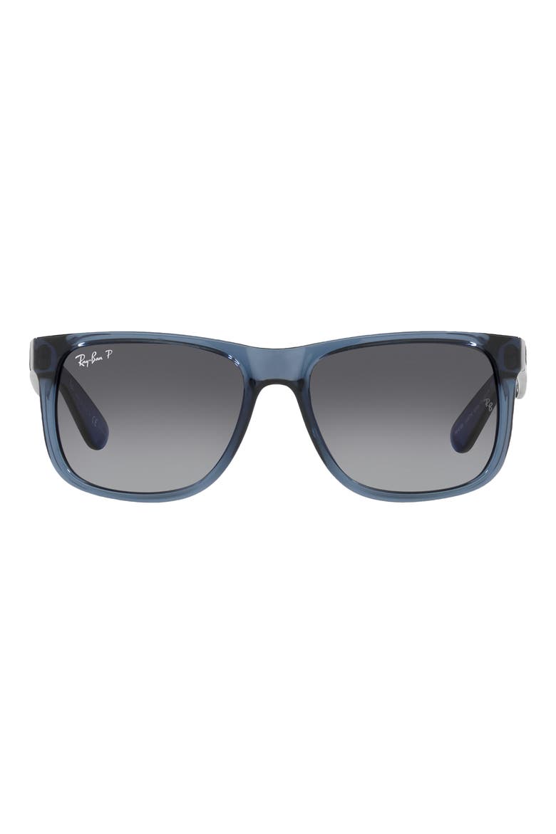 Justin 51mm Polarized Square Sunglasses, Main, color, TRANSPARENT BLUE / GREY
