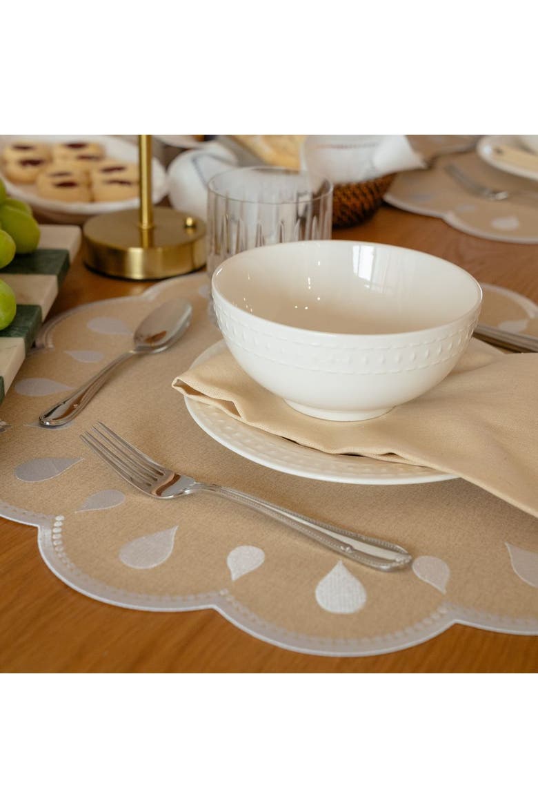 Petal Spill Proof Placemat, Alternate, color, Beige