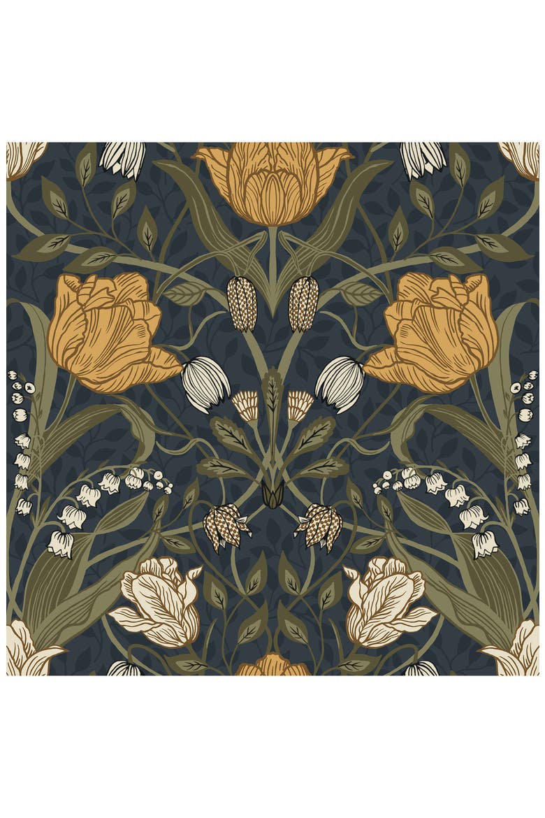 Filippa Tulip Wallpaper, Main, color, BLUE