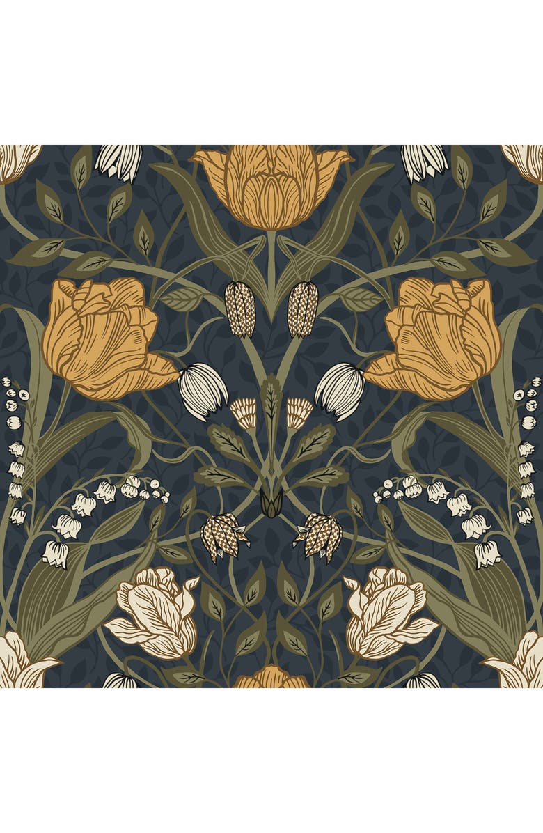 Wallpops Filippa Tulip Wallpaper, Main, color, Blue