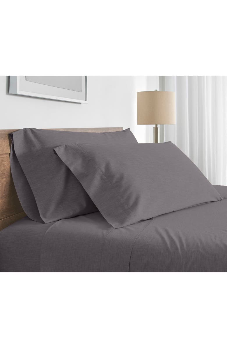 Modern Living Cotton Sateen Pillowcases, Alternate, color, Graphite