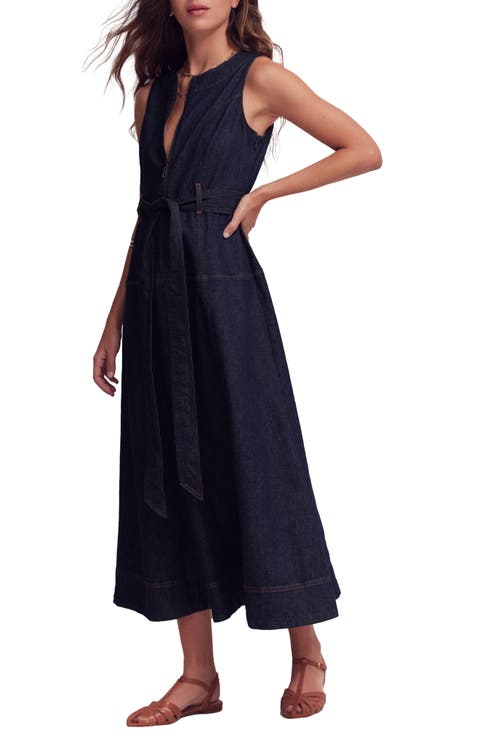 Sleeveless Zip Denim Dress