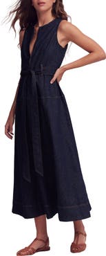 Boden Sleeveless Zip Denim Dress