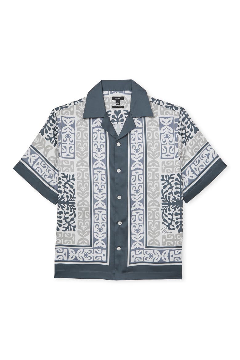 Momoa Satin Camp Shirt, Alternate, color, AIRFORCE BLUE