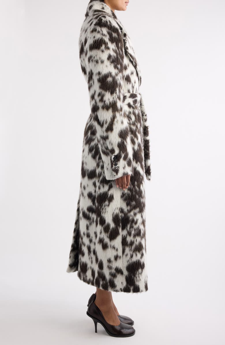 Dries Van Noten Rafaella Cow Print Faux Fur Jacket, Alternate, color, Brown