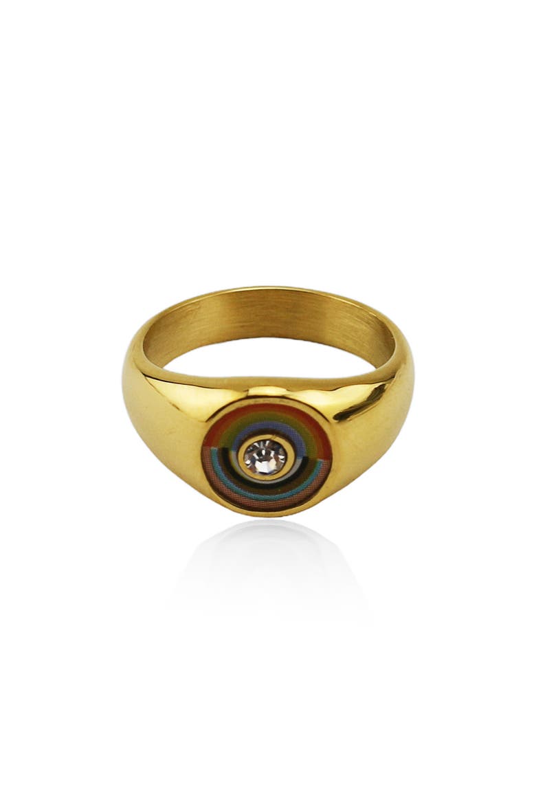Rainbow Signet Ring, Alternate, color, GOLD