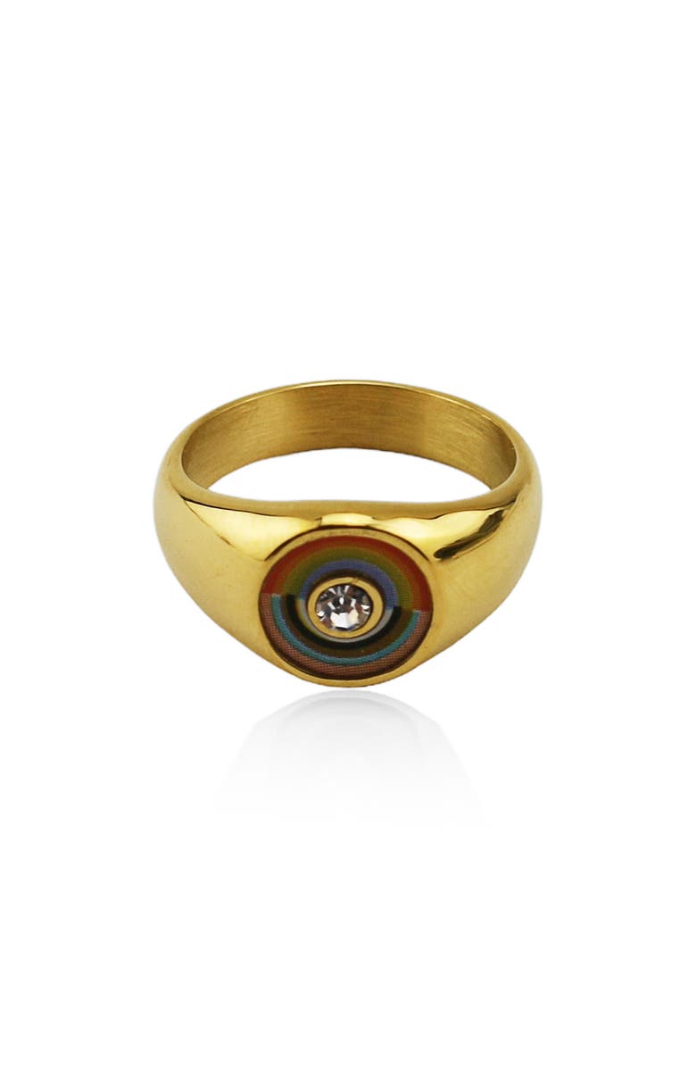 REBL Rainbow Signet Ring, Alternate, color, Gold