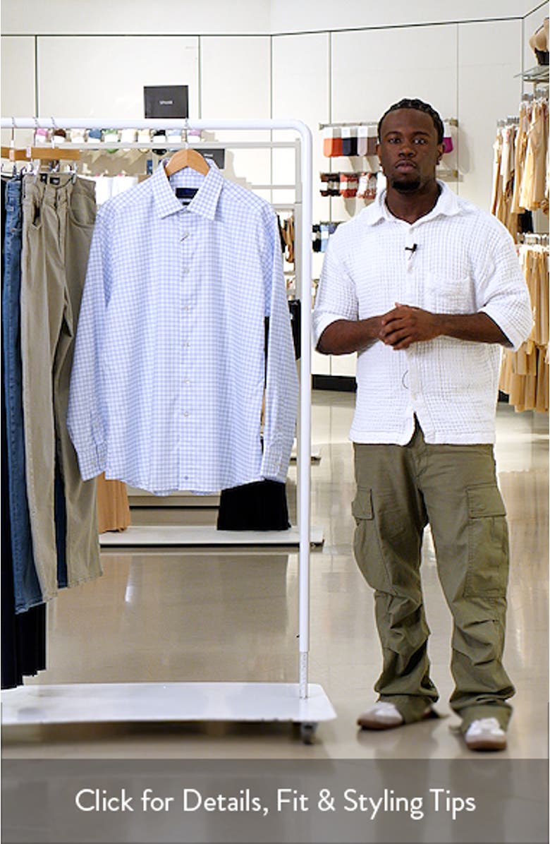 Trim Fit Check Cotton Dobby Dress Shirrt, sales video thumbnail