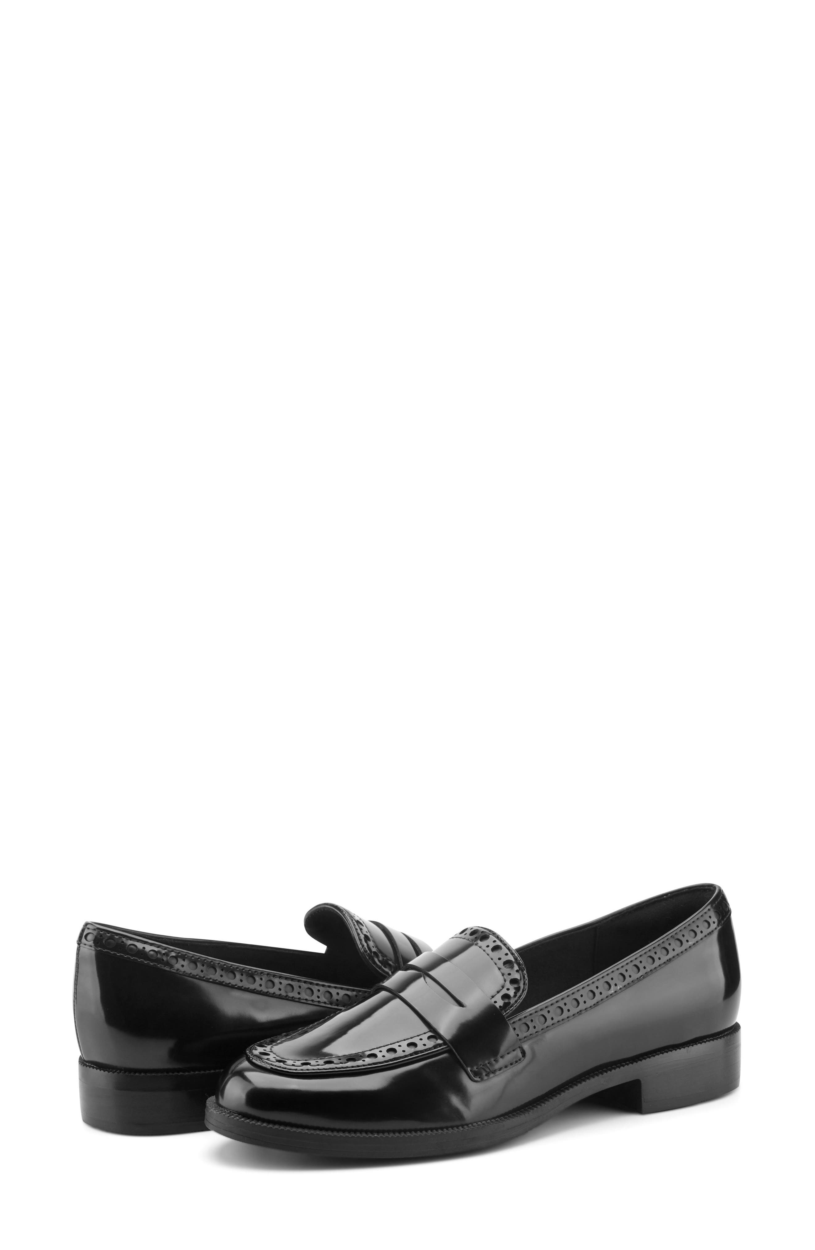 Vianna Faux Leather Loafer, Alternate, color, BLACK