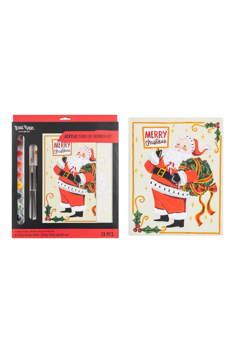 Acrylic Paint By Number Kit Santa, Alternate, color, Multicolored