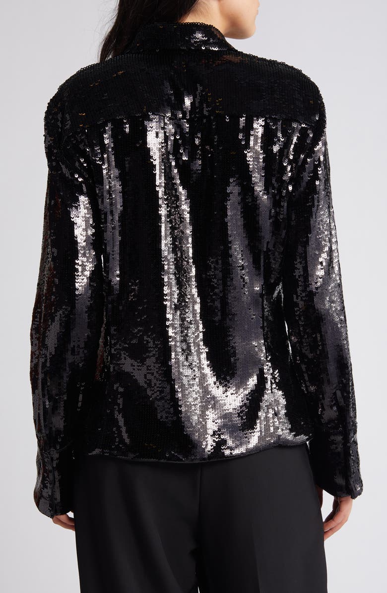 Theory Slim Fit Sequin Button-Up Shirt, Alternate, color,