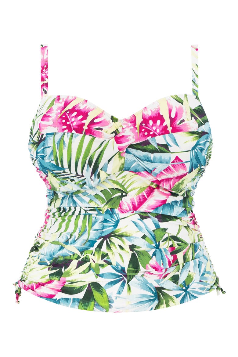 Langkawi Underwire Twist Front Tankini Top, Alternate, color, WHITE