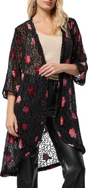 SAACHI Rose Velvet Burnout Ruana